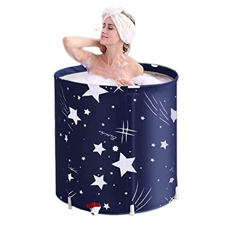 70*65cm Adult Bath Tub Barrel Sweat Steaming Thicken Bathtub Home Sauna Insulation Bath Bucket with timer and thermometer