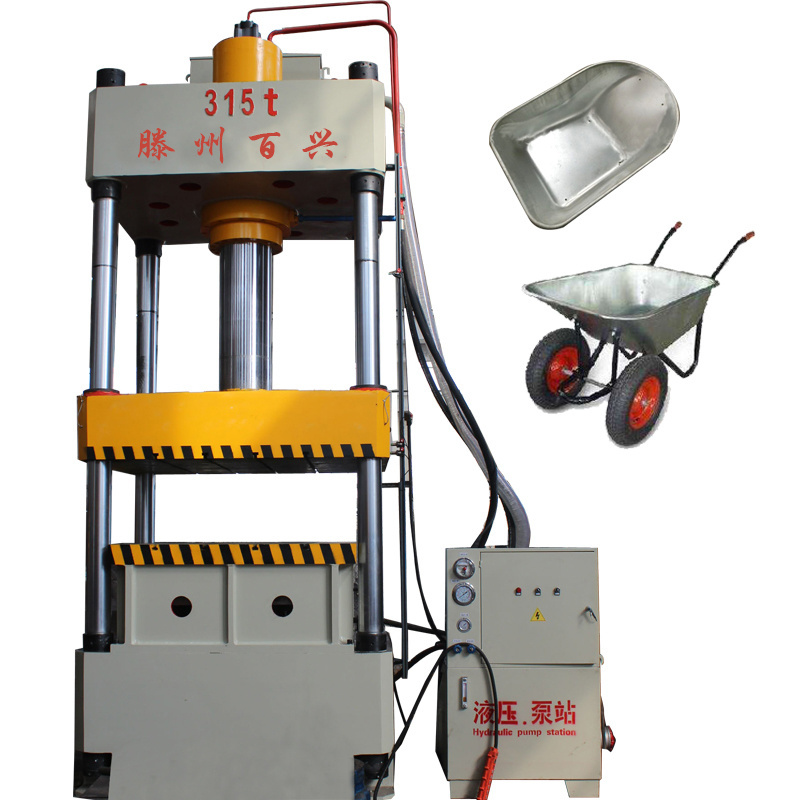 Hydraulic metal stamping press machine for wheelbarrow making