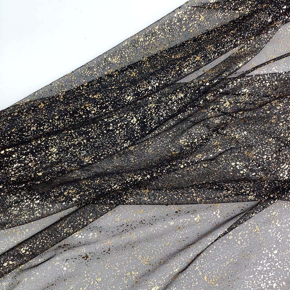 Wholesale spandex fabric foil print soft mesh