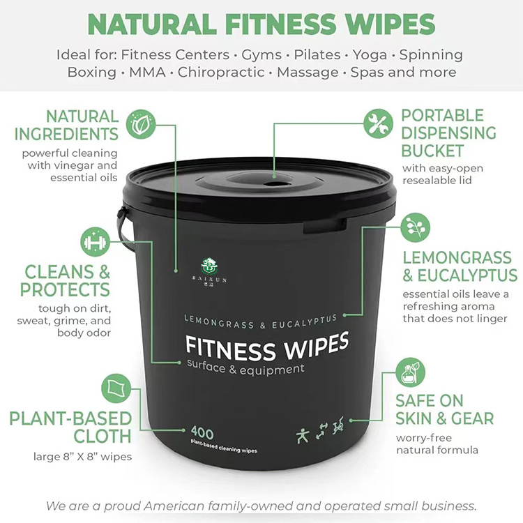 2024 Natural Organic Biodegradable Large Gym Wipes Disposable For Fitness WIPES