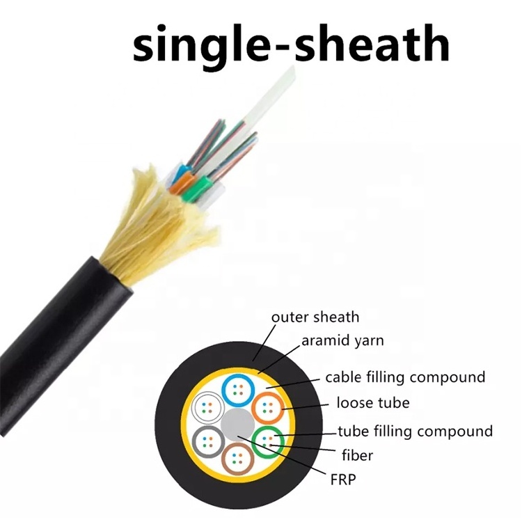 Manufacturer Wholesale ADSS 24 Core SM  Aerial Single Mode Fiber Optic Cable G652D