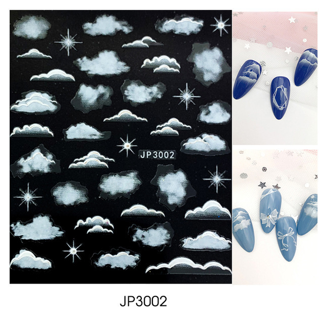 New Japanese Korean Style Ultra-thin Cloud Star Flower Nail Sticker Color Cute Ballet Moon Self Adhesive DIY Decals Decorations