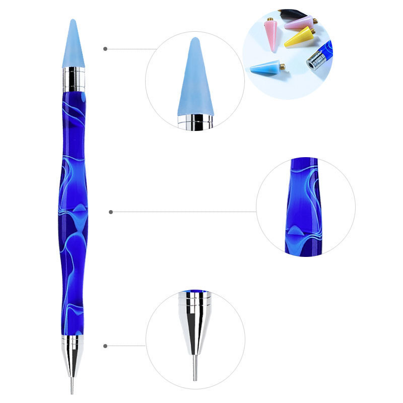 2023 NEW Dual-ended Gold Firmly Wax Pick Up Pen Crystal Nail Rhinestone Picker Dotting Pencil Nail Dotting Tools for Manicure