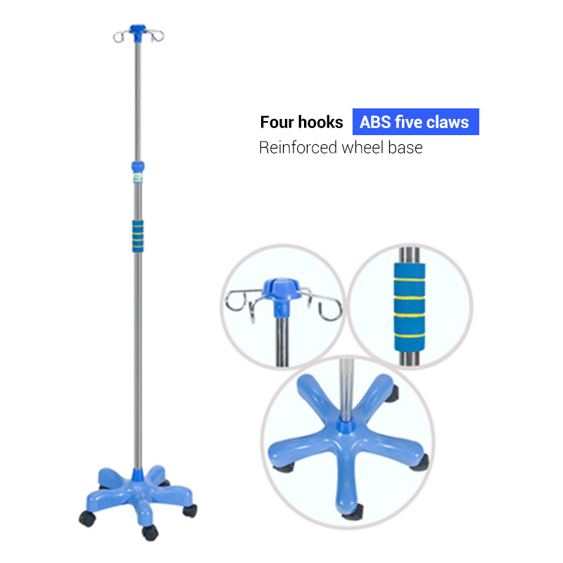 Stainless steel medical hospital bed infusion ceiling mounted iv pole drip stand