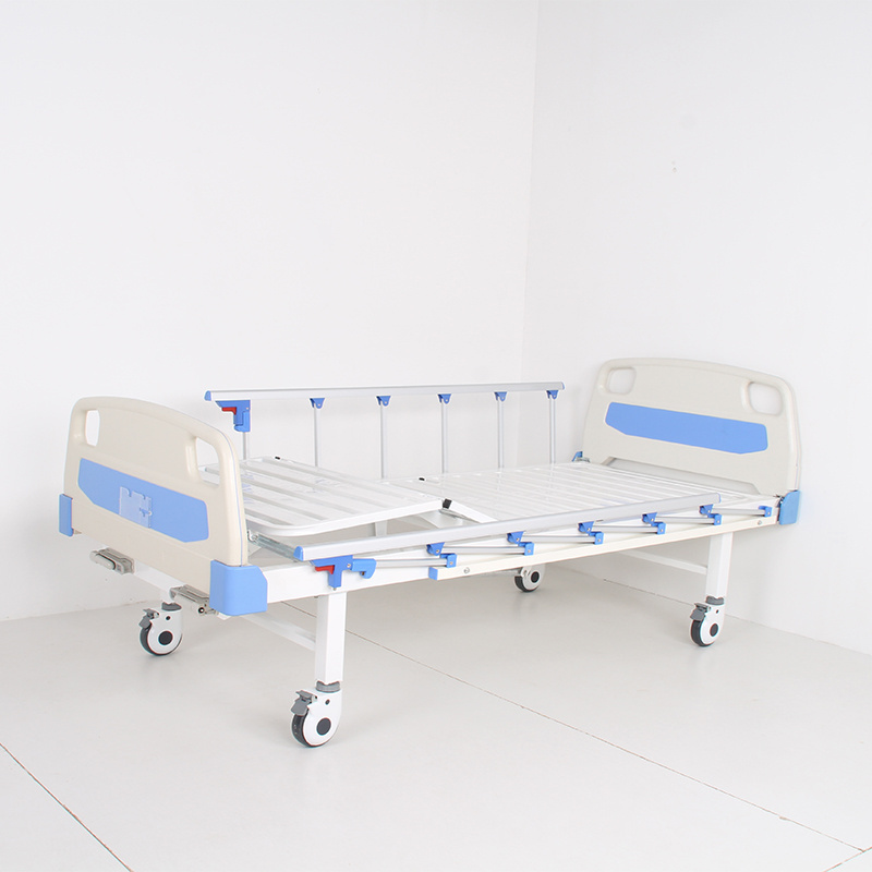 Modern Hospital Furniture Double Cranks Rolling Nursing Home Bed, 2 Function Hospital Manual Bed Price Metal