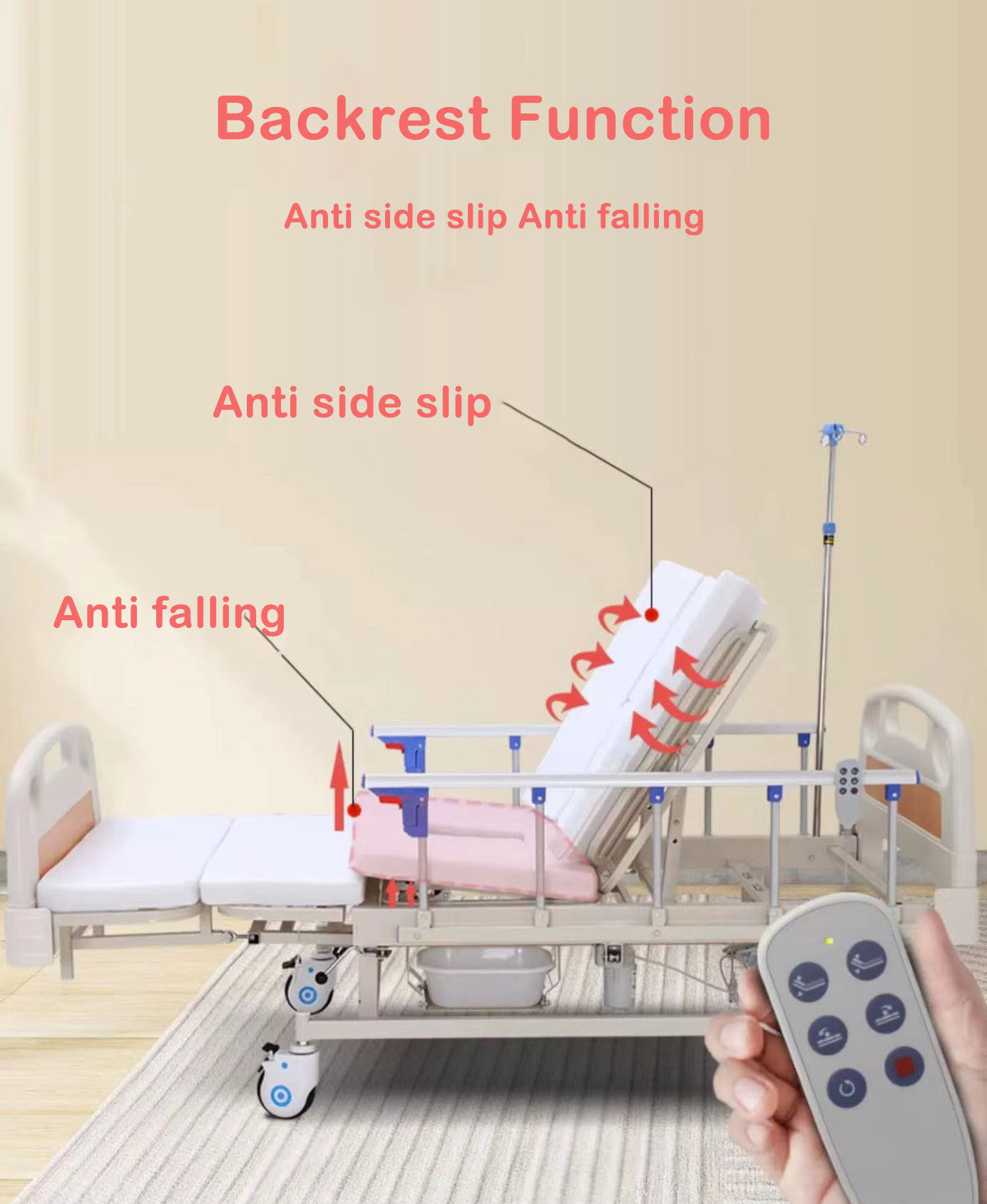 5 function electric patient hospital bed electrical medical bed prices manual nursing home care bed with toilet