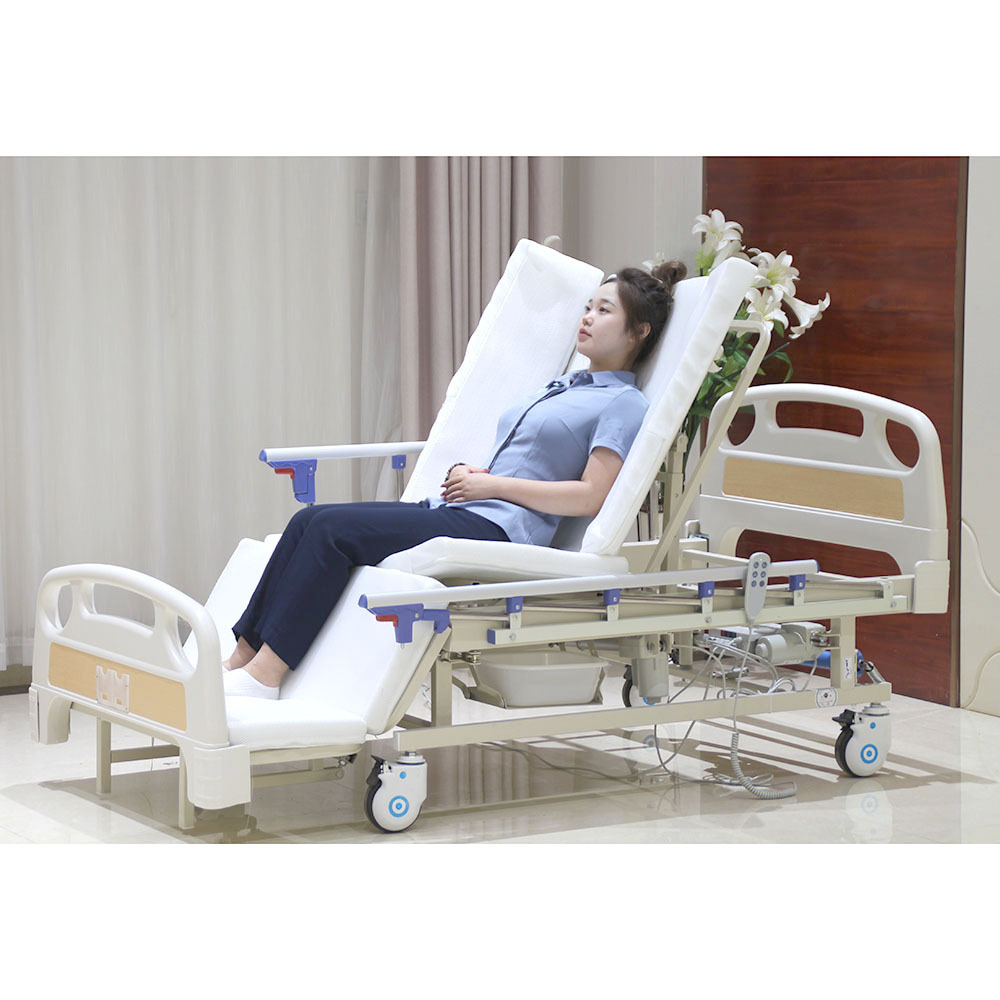 5 function electric patient hospital bed electrical medical bed prices manual nursing home care bed with toilet