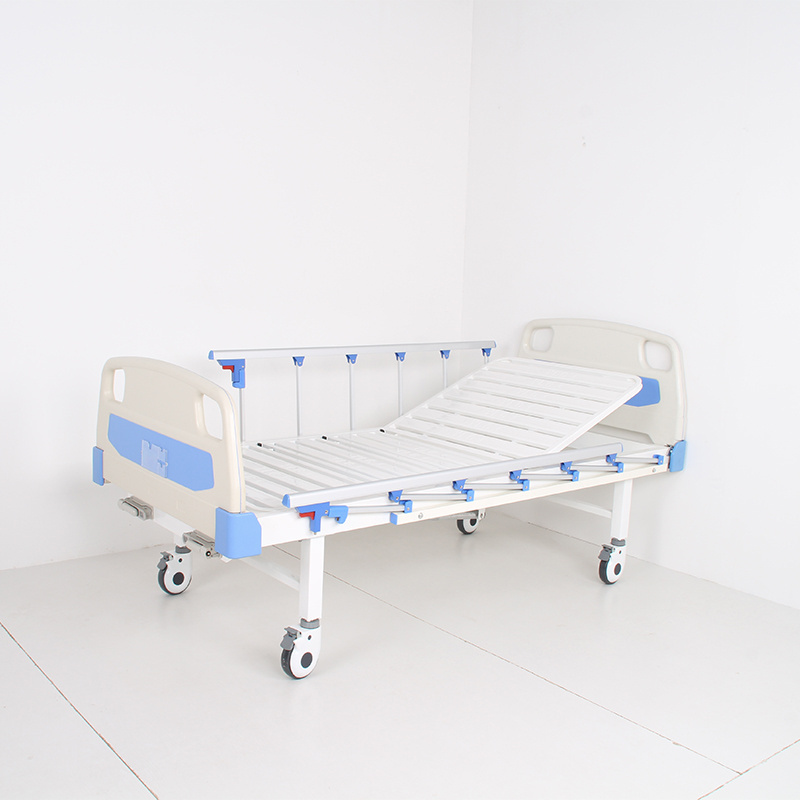 Modern Hospital Furniture Double Cranks Rolling Nursing Home Bed, 2 Function Hospital Manual Bed Price Metal