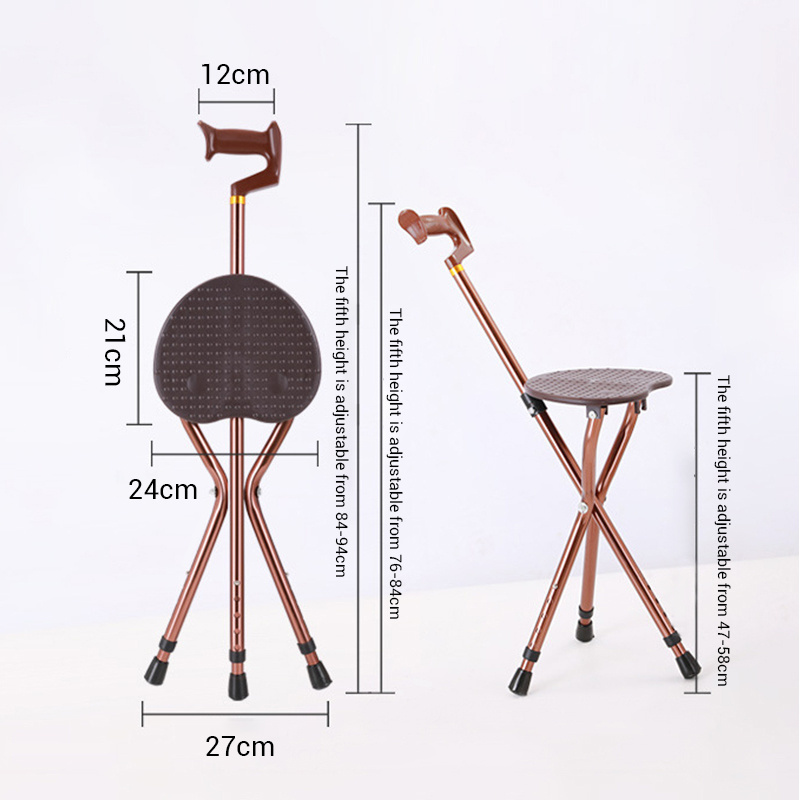 Collapsible telescopic folding cane  hospitale alloy walking stick elderly disabled used with seat walking stick