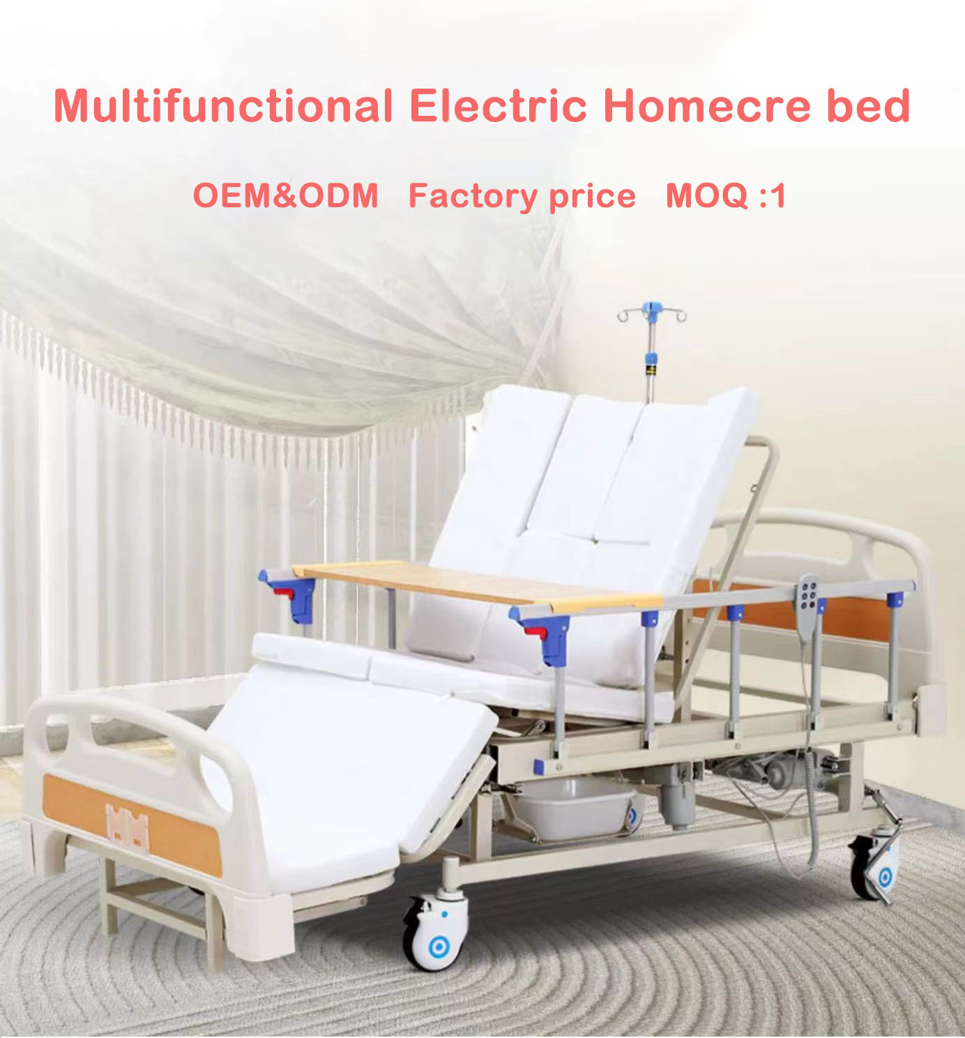 5 function electric patient hospital bed electrical medical bed prices manual nursing home care bed with toilet