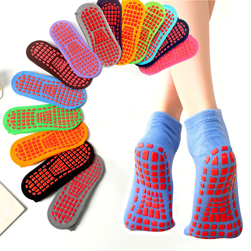 Custom Yoga Anti Slip Kids Jump Trampoline Socks non-slip rubber sole socks