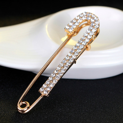 Newest Sale Hijab Pin Fashion Men Suit Accessories Rhinestone Safety Brooch Pin