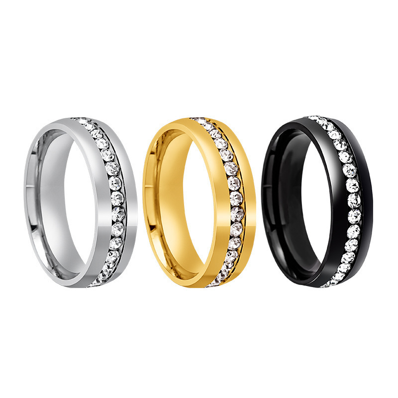 Korean Version of Simple Niche for Jewelry Diamonds Stainless Steel Ring