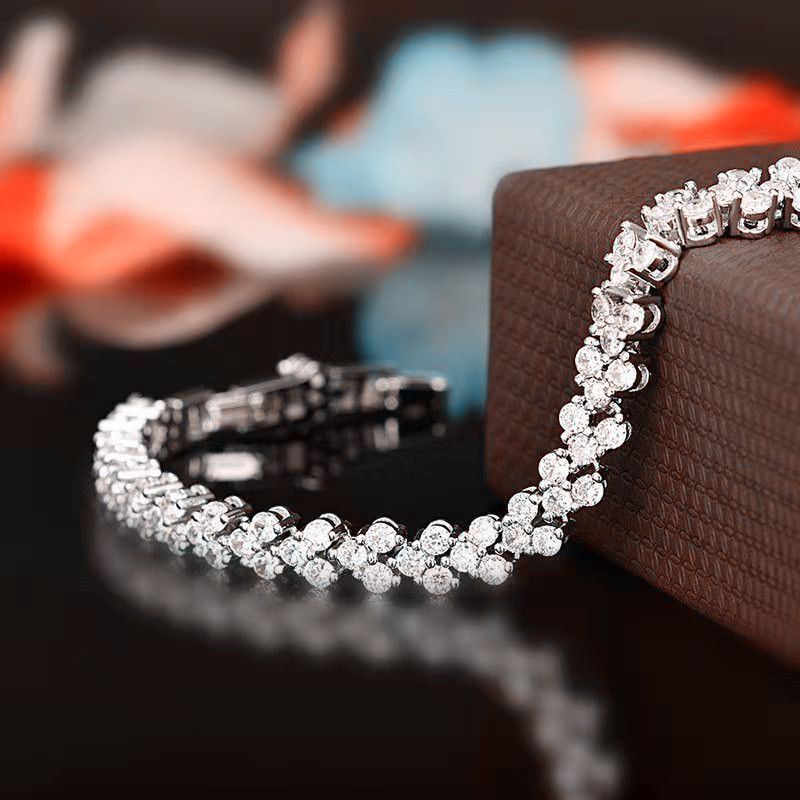 Exquisite Luxury Roman Stylish Crystal Bracelet Inlaid Diamond Full Diamond Bracelet