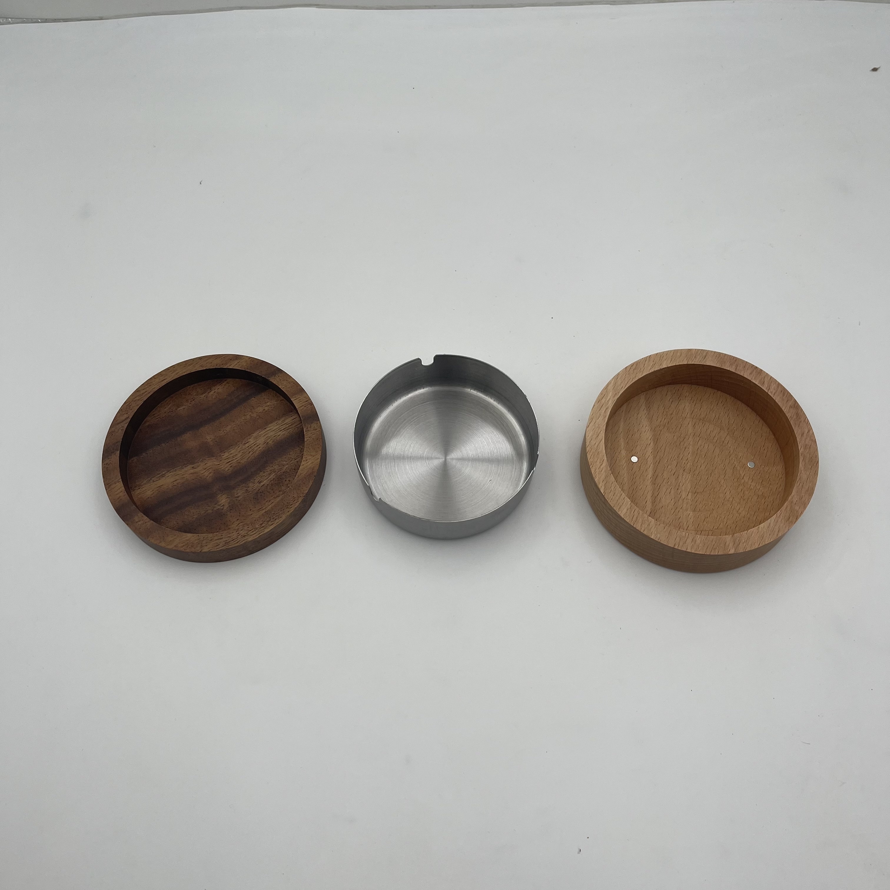 Wooden Ashtray with Lid for Smokers Stainless Steel Liner Ash Tray Windproof Durable Easy to Clean Cool Ashtray