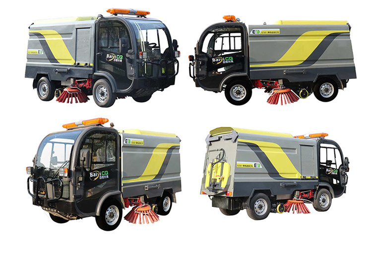 New Small Municipal Electric Truck Mounted Road Cleaning Car Street  Sweeper  Cleaner Machine