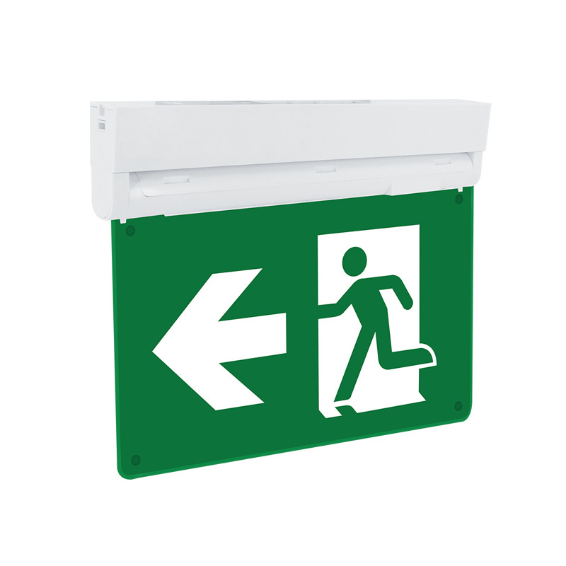 High quality fire waterproof warning led emergency light exit sign with battery