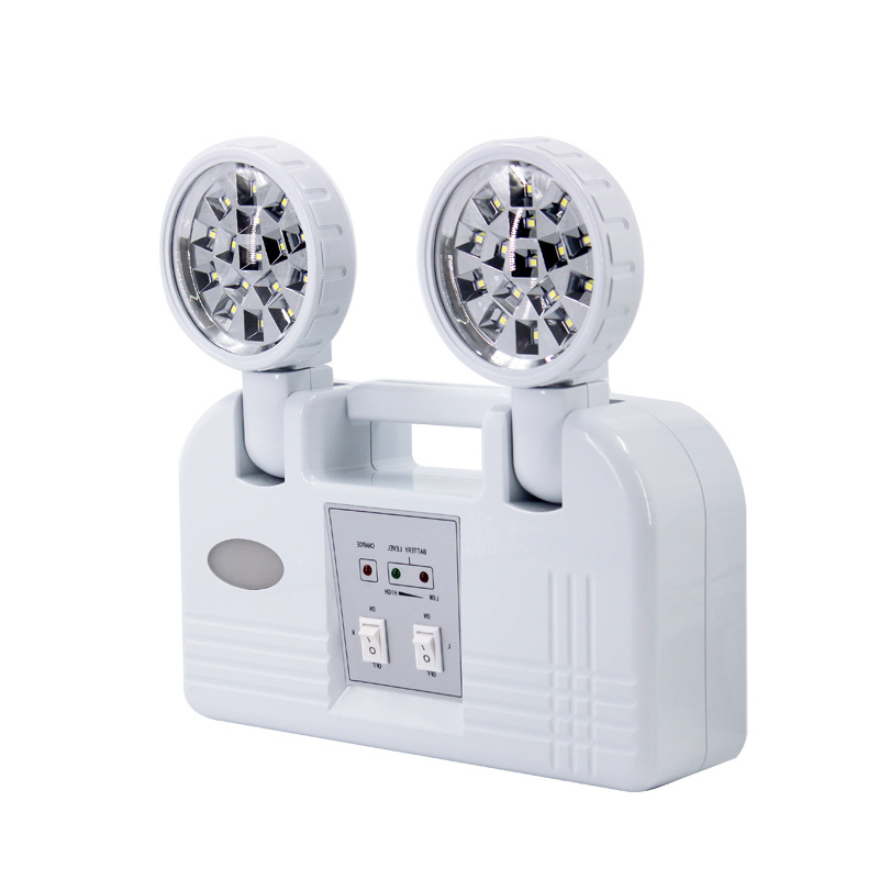 Most Popular Duration 3Hours Battery Lithium 18650 Automatic Wall Mounted Led Emergency Twin Spot Led Light