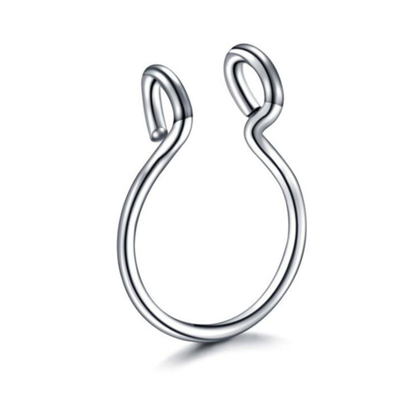 2022 popular sell ready to ship Stainless Steel U-shaped Nose Ring Simple No Piercing Nose Pin for men and women