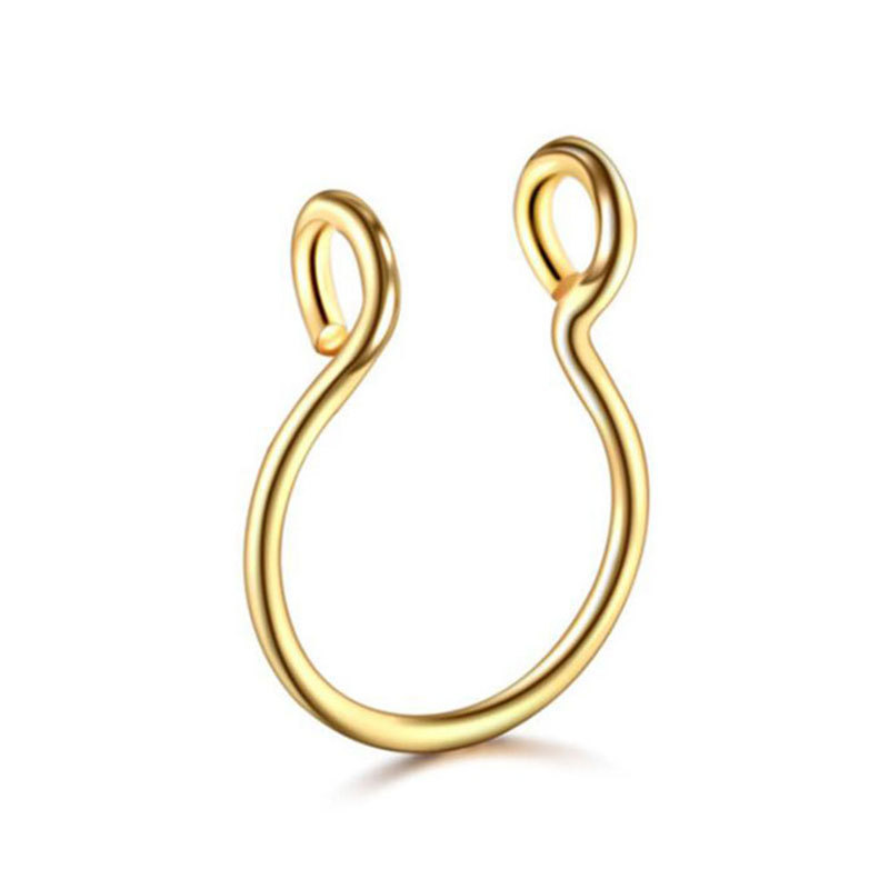 2022 popular sell ready to ship Stainless Steel U-shaped Nose Ring Simple No Piercing Nose Pin for men and women