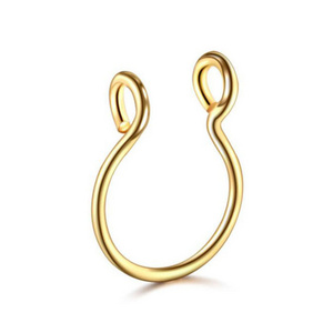 2022 popular sell ready to ship Stainless Steel U-shaped Nose Ring Simple No Piercing Nose Pin for men and women