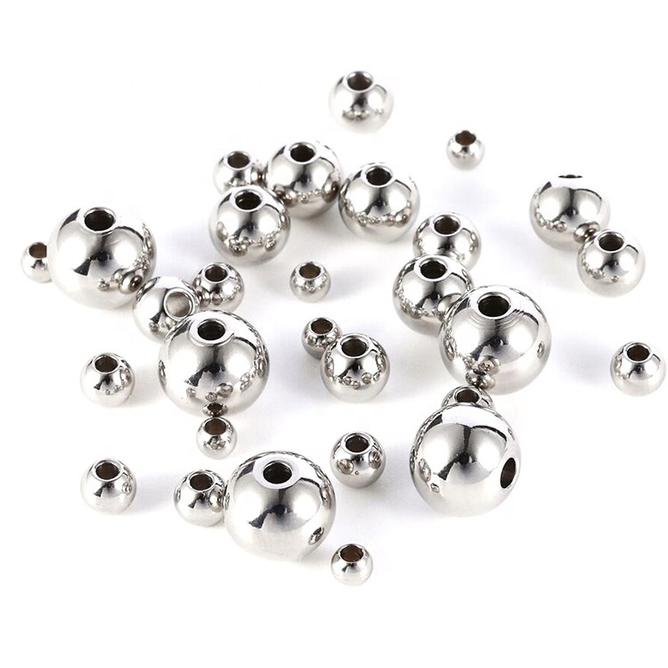 stainless steel beads for jewelry making pvd gold plated spacer stainless steel beads