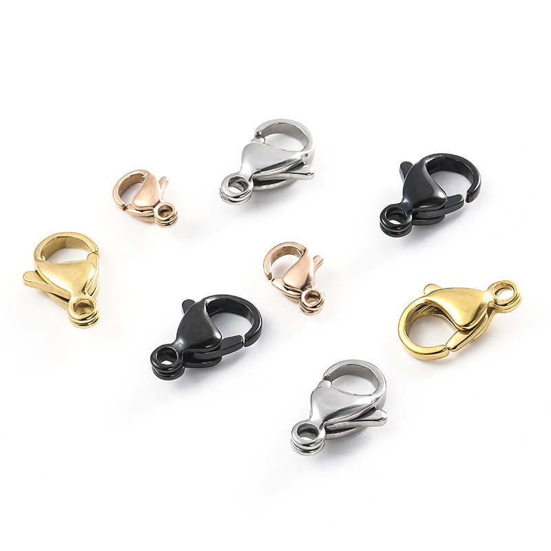 high quality water proof stainless steel lobster claw clasp for jewelry making PVD plated accessories