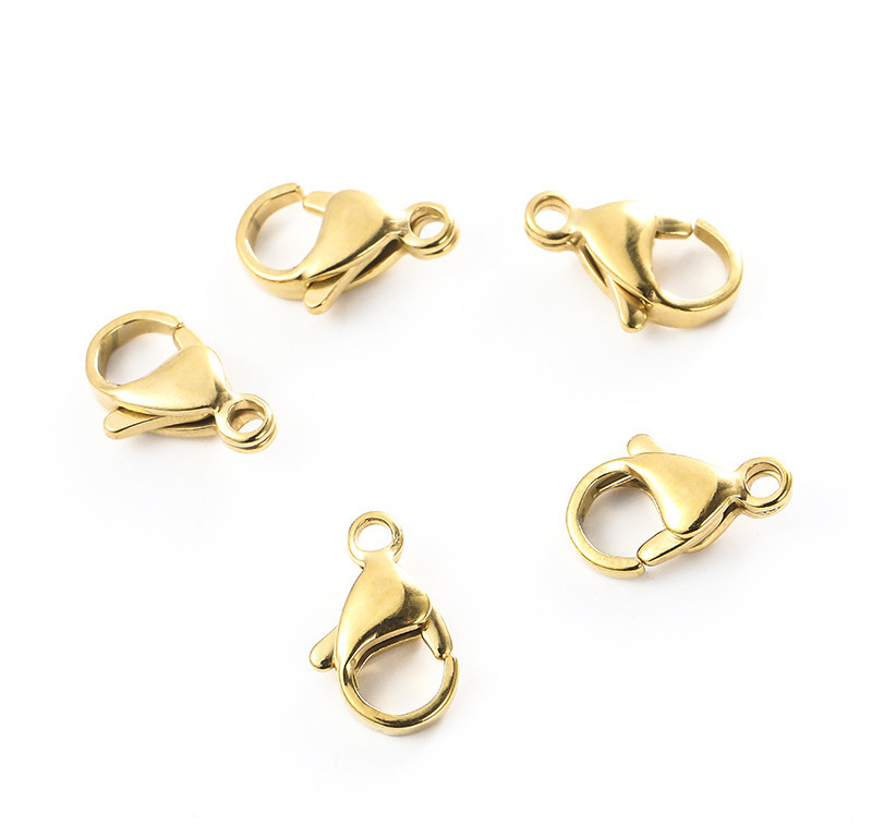 high quality water proof stainless steel lobster claw clasp for jewelry making PVD plated accessories