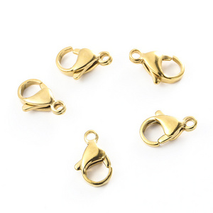 high quality water proof stainless steel lobster claw clasp for jewelry making PVD plated accessories