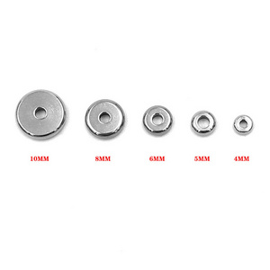 4 /5 /6 mm 7 mm 8 mm 10 mm spacer beads flat disc back beads stainless steel round flat bead spacer for jewelry making