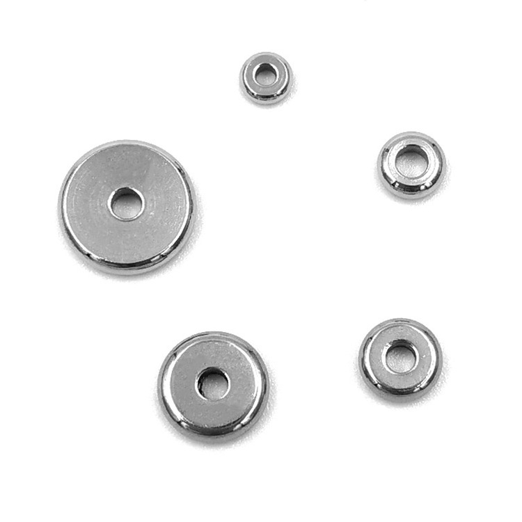 4 /5 /6 mm 7 mm 8 mm 10 mm spacer beads flat disc back beads stainless steel round flat bead spacer for jewelry making