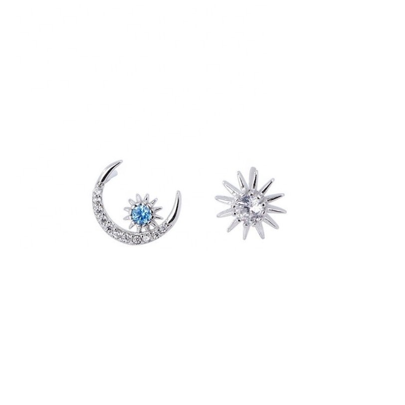 blue diamond sun moon star earrings sterling silver moon earring earring for girls 2021