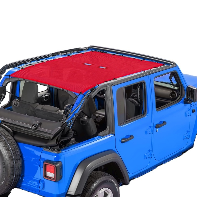 Baiying Sunshade for Fits 2018 4-door Jeep Wrangler Full Length Mesh Sun Shade for Jeep JL Unlimited - Blocks UV, Wind, Noise