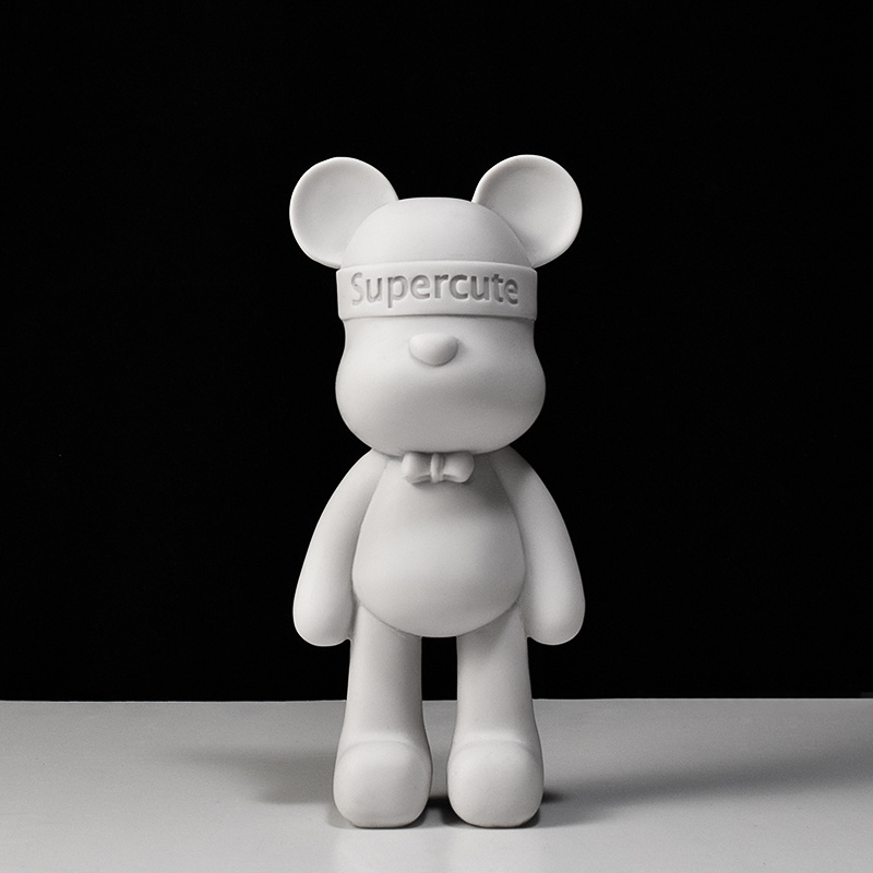 DIY White Online Celebrity Gloomy Bearbrick Violent Bear Respect to MORI CHACK Interior Table Home Decoration Resin Cartoon