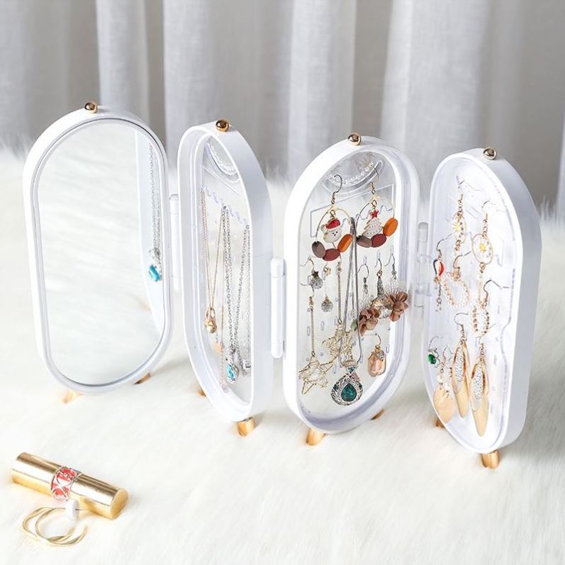 Hot earrings ring plate jewelry box rack holder with storage organizer acrylic display box multi-function jewelry storage