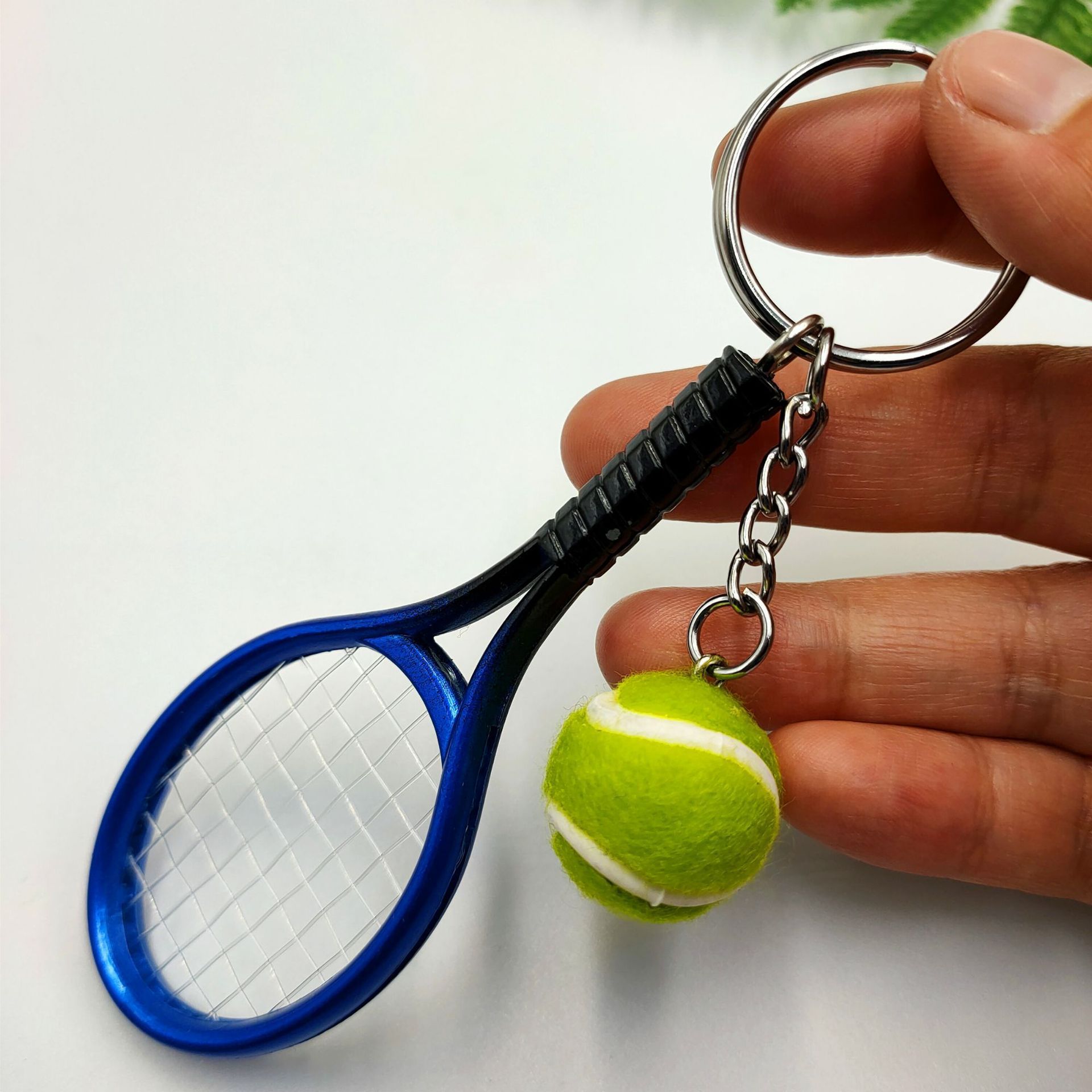 3D Mini Tennis Racket and Ball Keychain Set Cute Sport Tennis Ball Key Chain Tennis Player Gifts