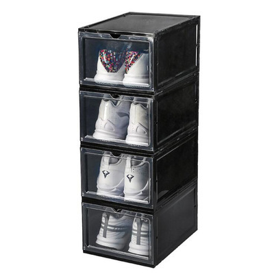 Drop Front Shoe Box foldable transparent plastic shoe box dust-proof giant shoe box storage for Display Sneakers