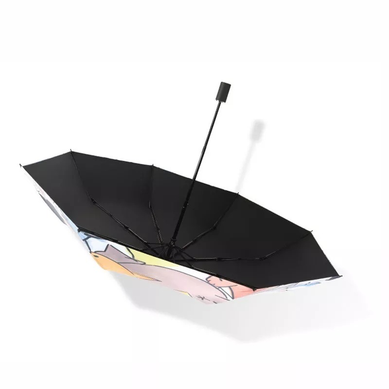 Cat Cute Animal Happy Automatic Foldable Umbrella Windproof Sun Blocking Umbrellas For Women Kids