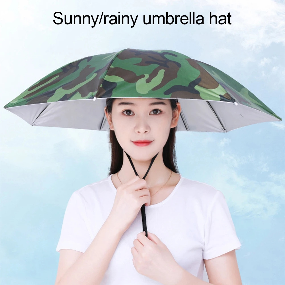 69cm Outdoor Foldable Umbrella Hat Portable Golf Cycling Camping Fishing Hat Novelty Sun Head Hats