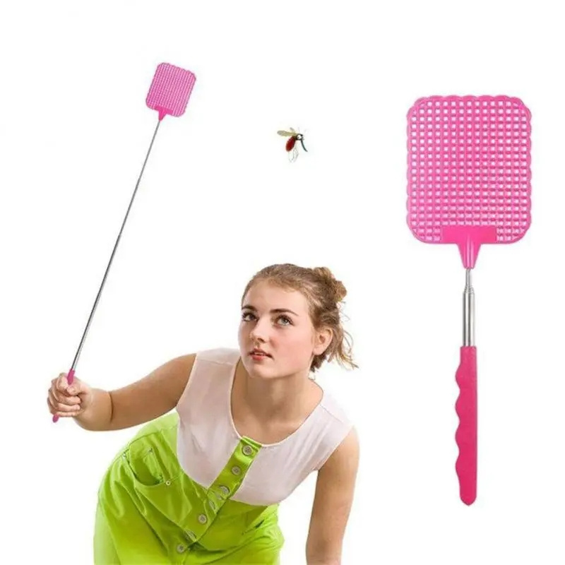 73cm Manual Swat Fly Tool Durable Telescopic Fly Swatters Fly Swatter Mosquito Swatter Racket