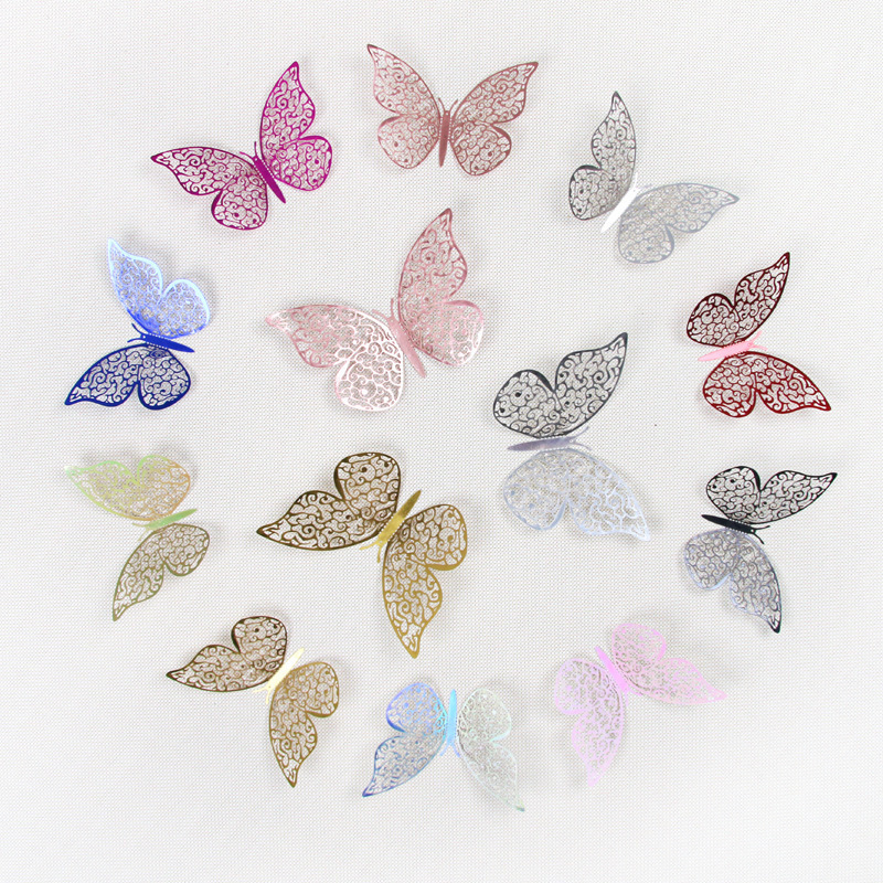 Laser 3D Butterfly Wall Decor Gold Butterfly Decorations Butterflies Decals for Party Birthday