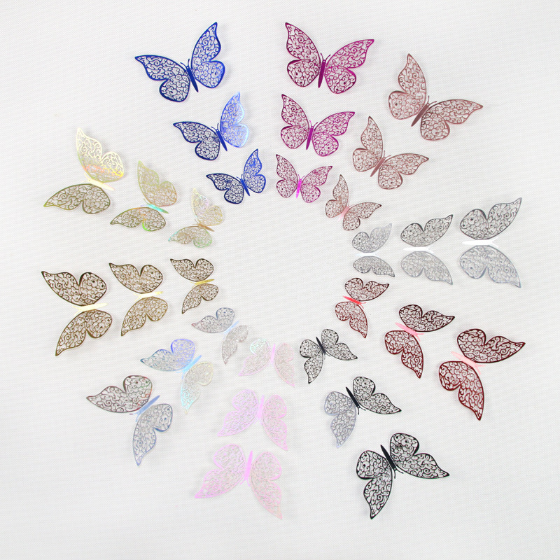 Laser 3D Butterfly Wall Decor Gold Butterfly Decorations Butterflies Decals for Party Birthday