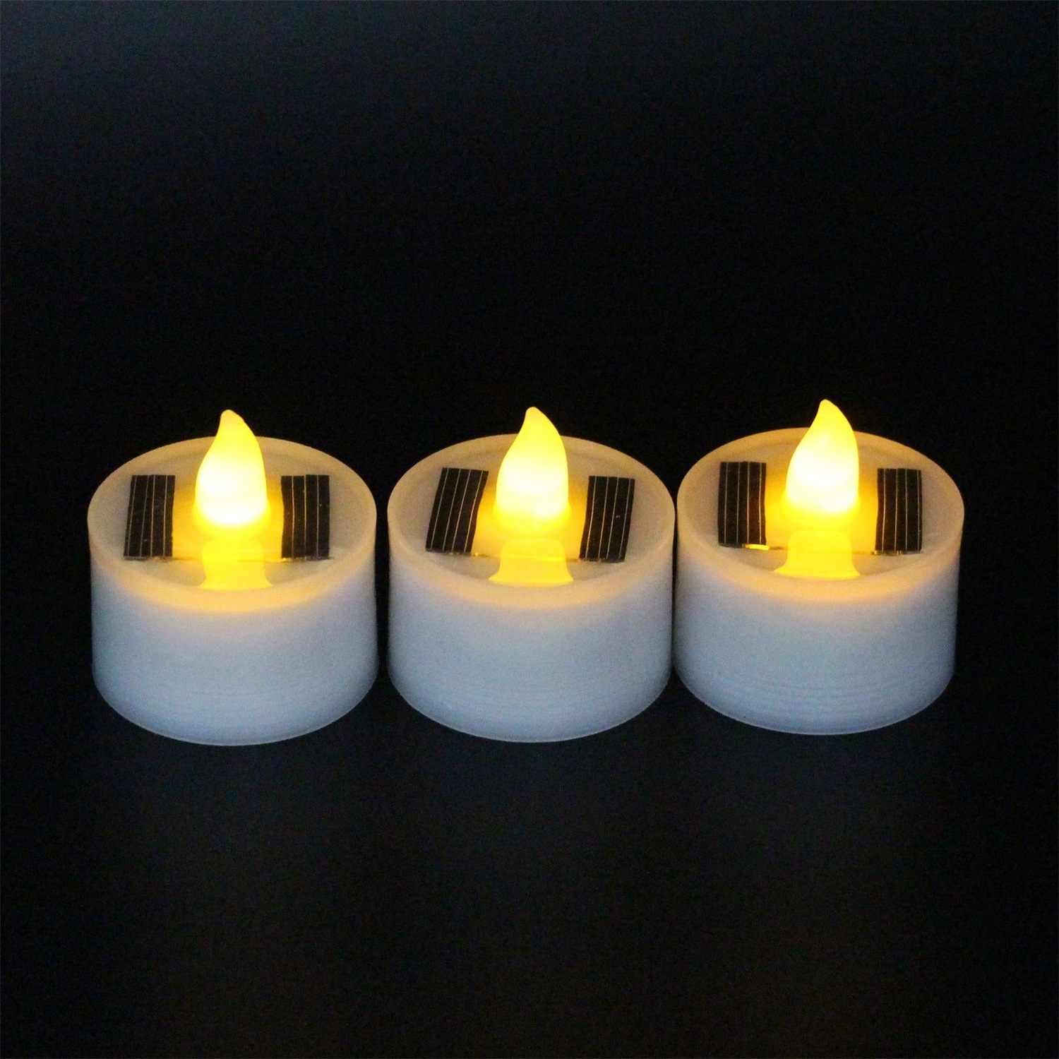 Solar Candle Lights Halloween Solar Tea Light Outdoor Flameless Solar Tea Lights Rechargeable