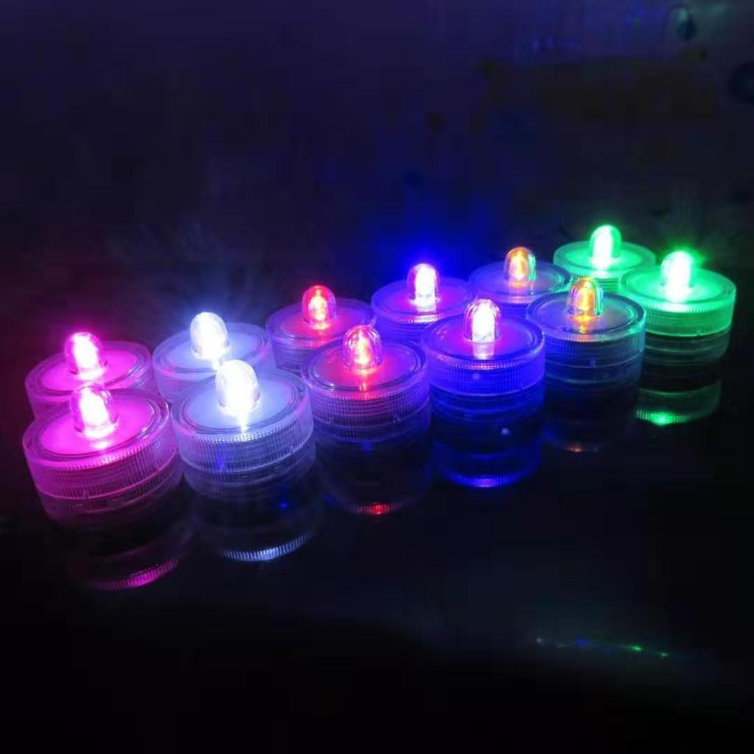 Mini Submersible LED Lights Waterproof LED Tea Lights Candle Battery Operated for Vase Home Party