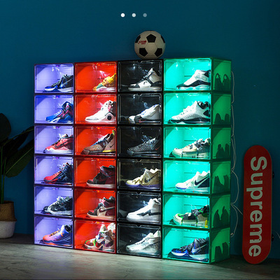 Sound Contral led shoe box storage giant sneaker storage box luminous drawer shoe box on sales