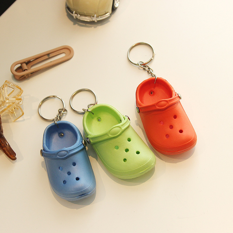 Cute Keychain Shoe Charms Pendant Mini Croc Shoe Keychain Women Cute Shoes Style Keychain