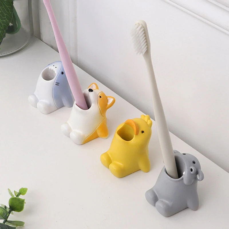 Suction Toothbrush Holder Cartoon Animal Toothbrush Holder Single Pen Holder for Desk Unique