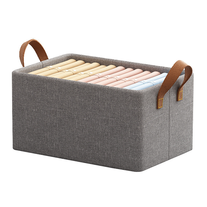 Closet Clothes Organizer with Handle Fabric Storage Box with Steel Frame for Jeans T-shirt Pants