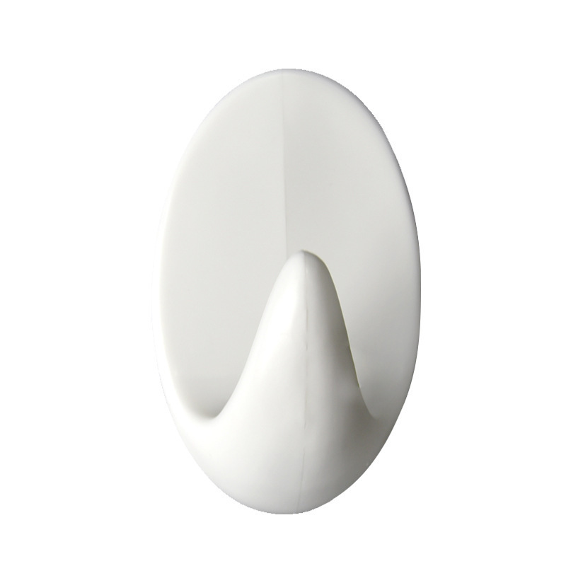 White Plastic Sticky Hooks Towel Coat Hooks for Bathroom Adhesive Wall Hooks for Hanging