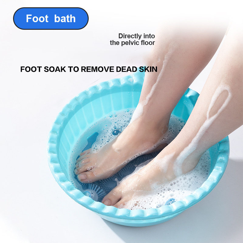 Shower Massage Scrubber Brush Bathroom Wash Foot Mat Hands Free Back Scrubber for Shower